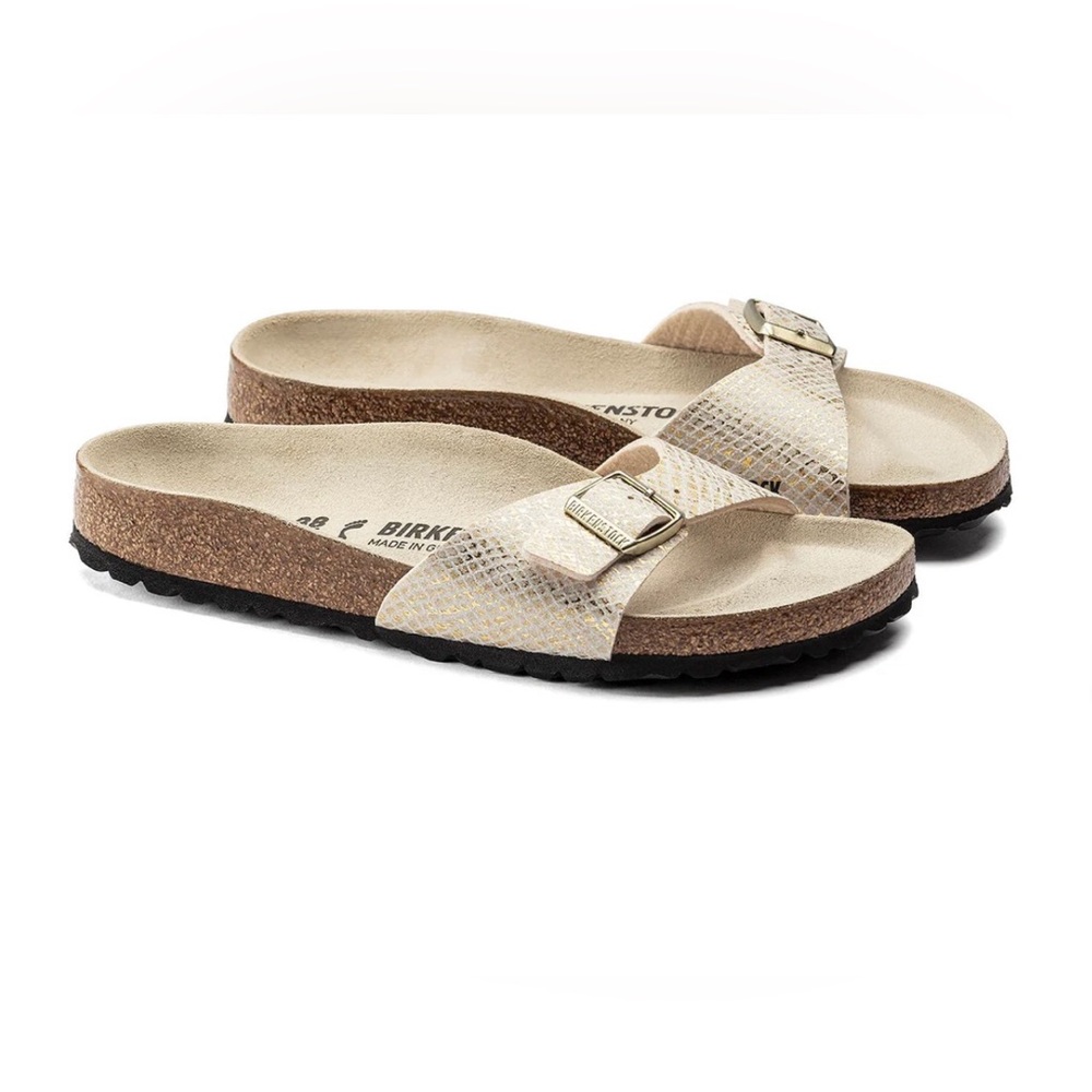 Birkenstock Madrid Microfiber Shiny Python Eggshe… - image 1